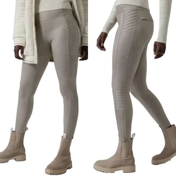 Athleta Delancey Gleam Moto Tight Legging in Bluff Grey Size XS - Picture 1 of 11